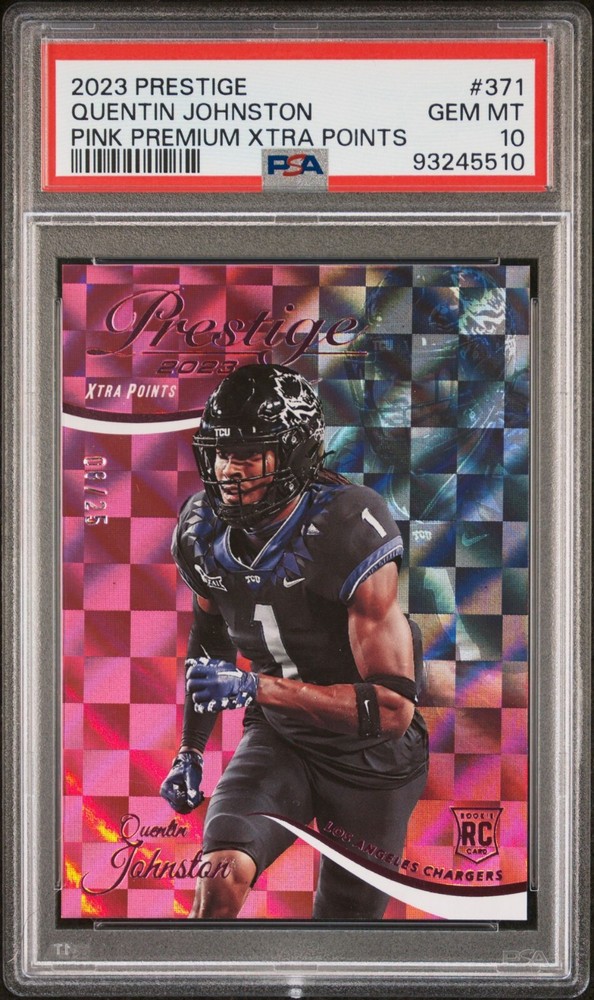 2023 Quentin Johnston Prestige Premium Rookie /25 PSA 10 San Diego Chargers