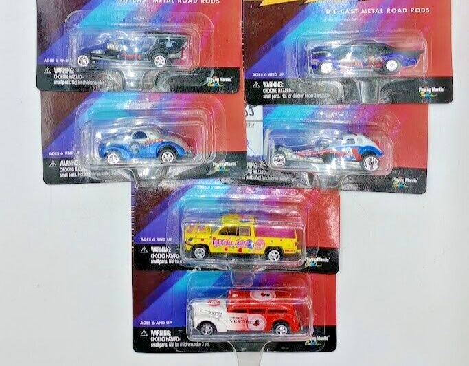 JOHNNY LIGHTNING TEAM LIGHTNING DIE-CAST METAL ROAD RODS SET OF SIX CARS