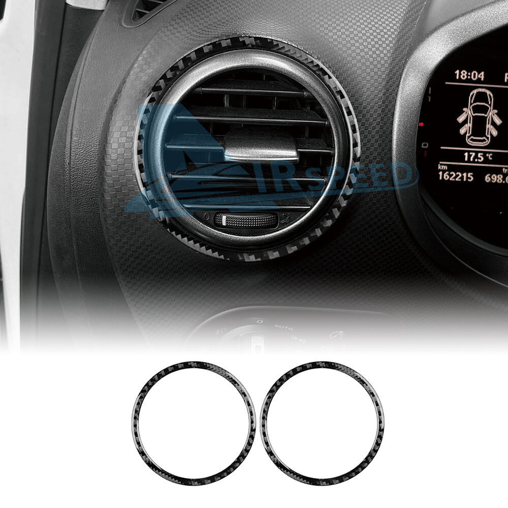For Seat Leon 2005-2012 Black Carbon Fiber Center Console Side Air Vent Trim