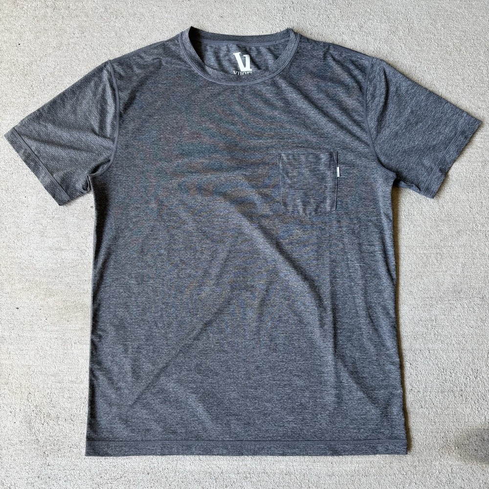 Vuori Tradewind Performance Tee Dark Gray L Gym Workout Athleisure