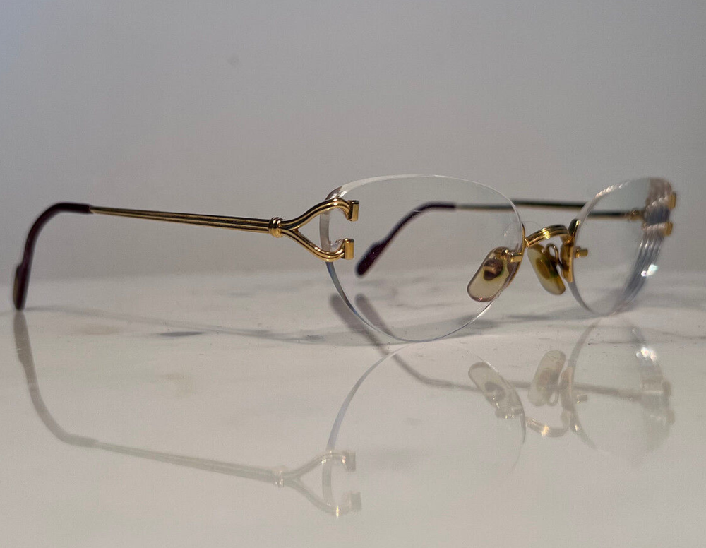 Cartier Glasses Sunglasses Portofino C'Decor Metal Vintage Wood Buffalo horn