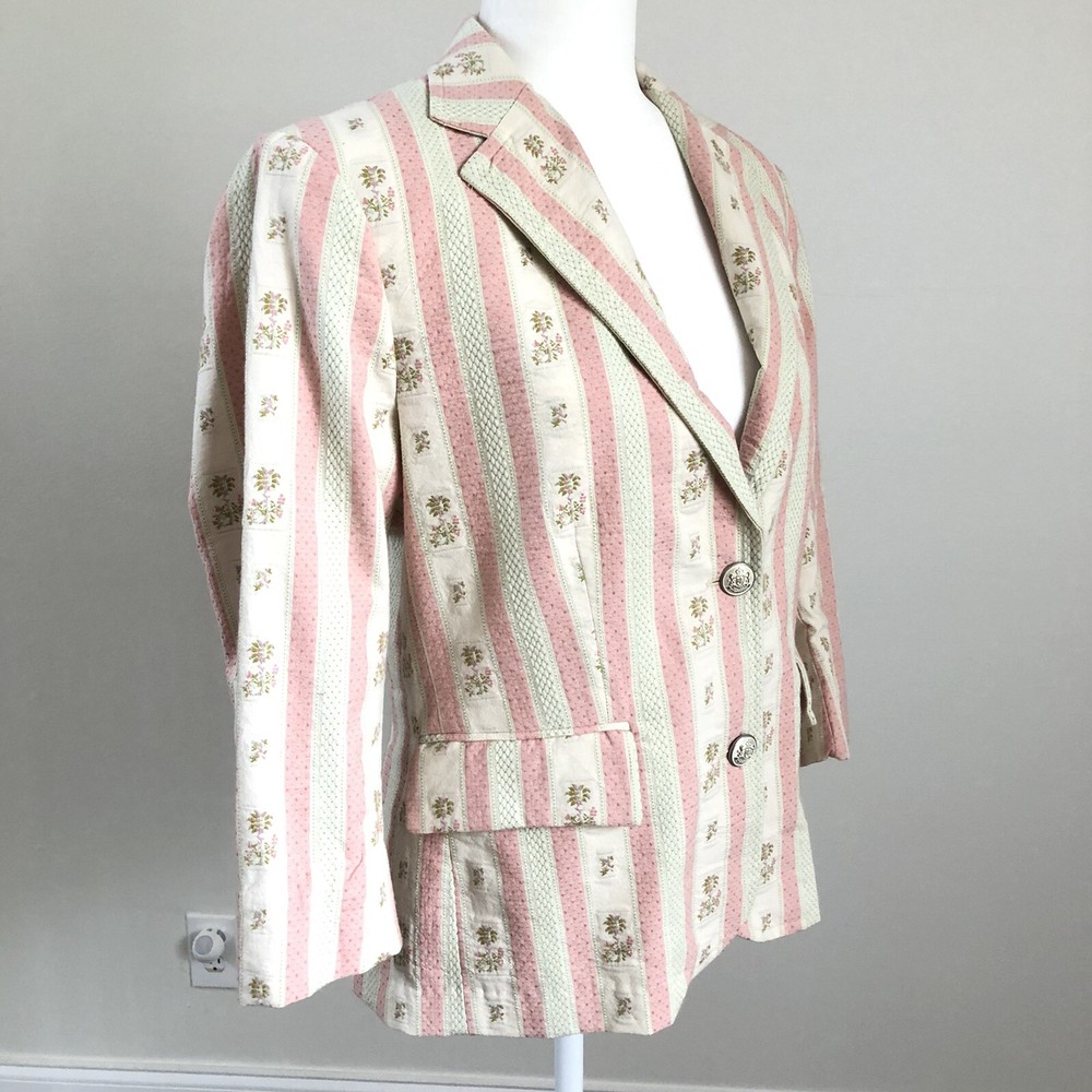 Lauren Ralph Lauren Women’s Floral Embroidered Shoulder Pads LS Blazer Sz 10P
