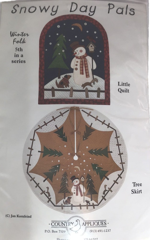 Country Appliqués Snowy Day Pals Quilt Kit with Tree Skirt