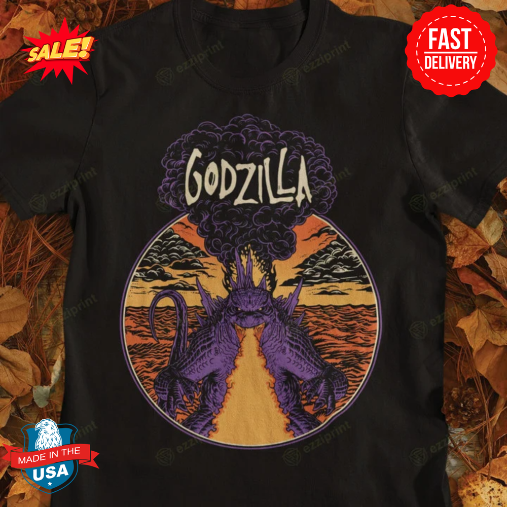 Metal Gold Godzilla T-Shirt S-5XL