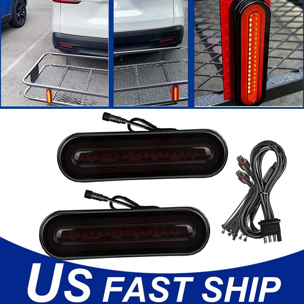 Pair LED Waterproof Tail Brake Lights RV Trailer Truck Rear Turn Signal 12-24V