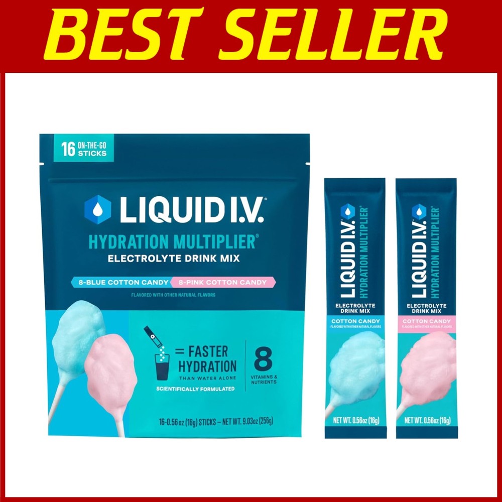 Cotton Candy Electrolyte Powder Drink Mix - 16 Servings for Ultimate Hydration