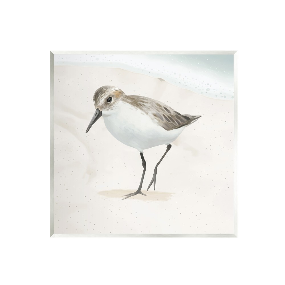 Stupell Stepping Sandpiper Bird Ocean Shoreline Beach Scene