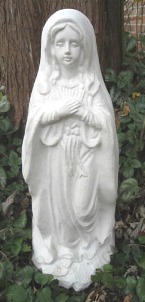 Mary standing statue mold 17x6x5 inches concrete plaster reusable for multiple casts