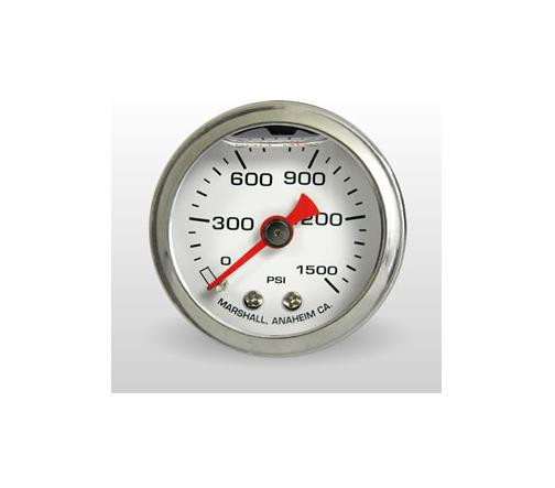 Marshall 0-1500 PSI Nitrous White 1.5in Liquid Filled Pressure Gauge NOS