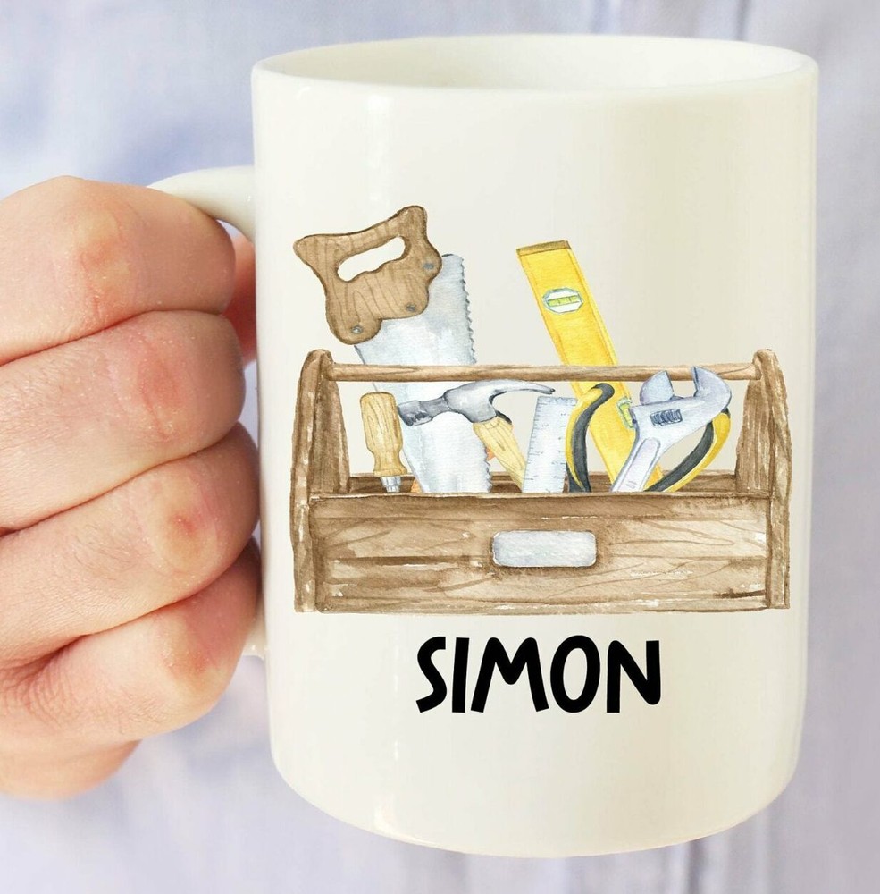 Personalised Tool Box Mug Fathers Day Mug Gift Cute Mug Dad Mug Custom Mug
