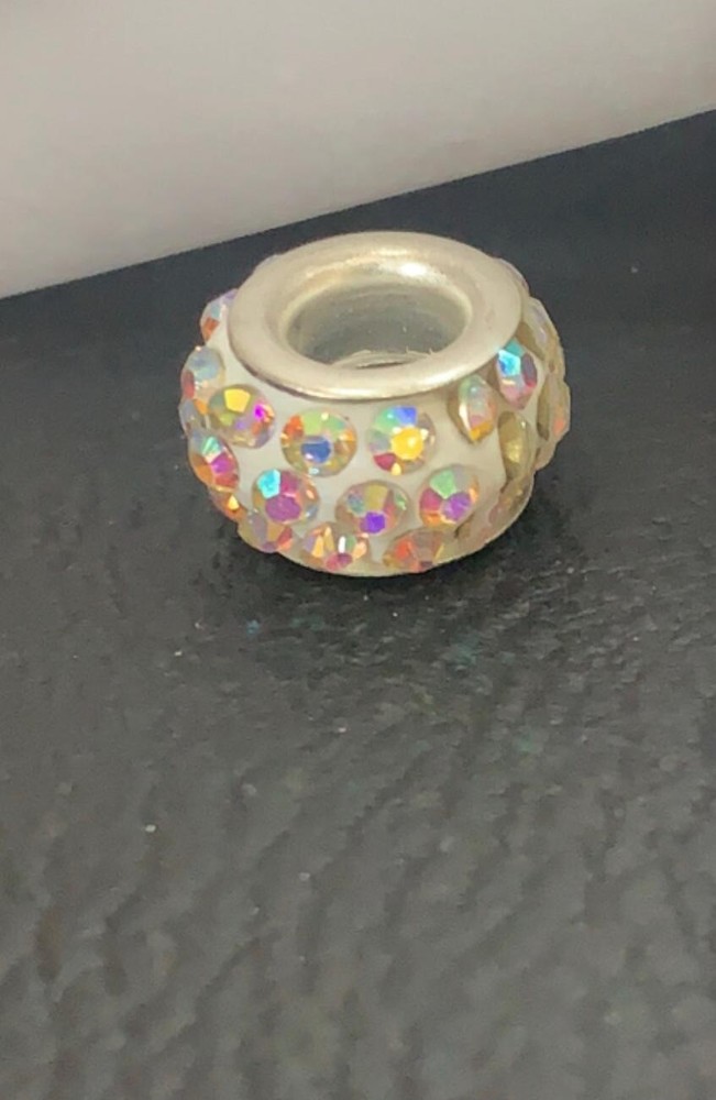 Pandora-Inspired Silver Alloy Crystal Spacer Bead Charm