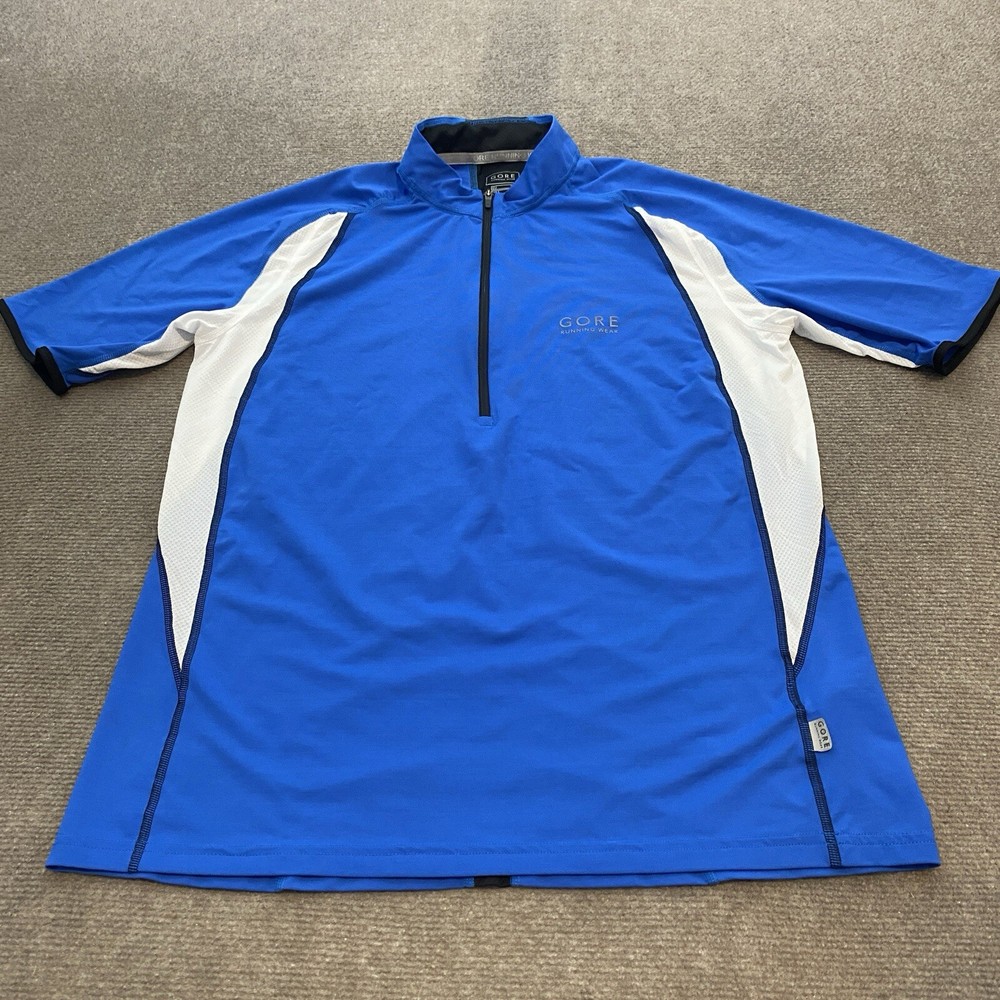GORE Running Wear Shirt Mens XL Blue Black 1/4 Zip Athletic Train Outdoor