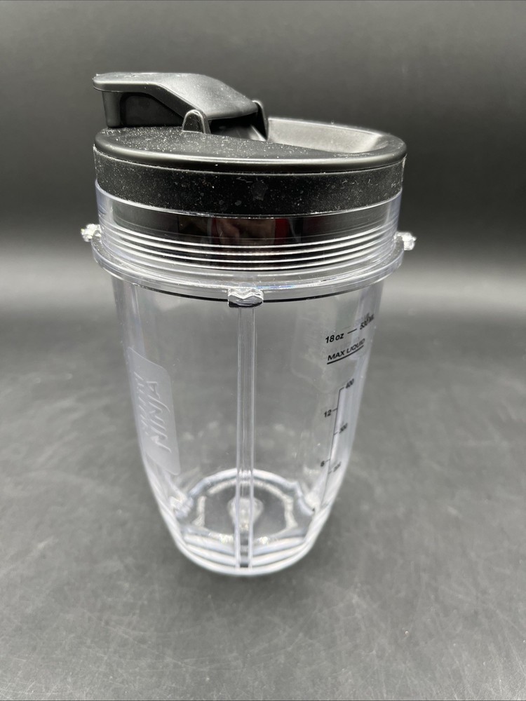 Ninja Single Serve Blender Cup 18 oz  Flip Top Lid OEM