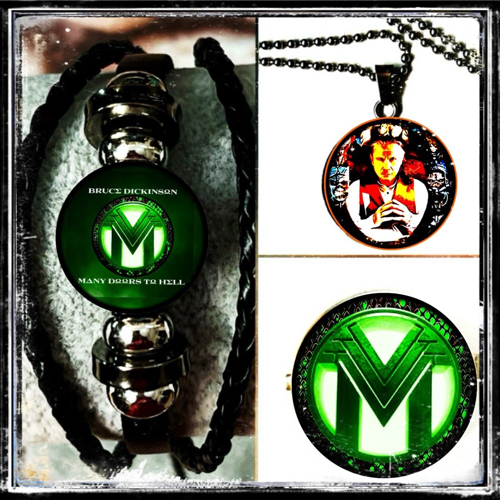 Iron Maiden Bruce Dickinson Many Doors To Hell Bracelet Necklace Pin Set UK Inspired Collector’s Kit