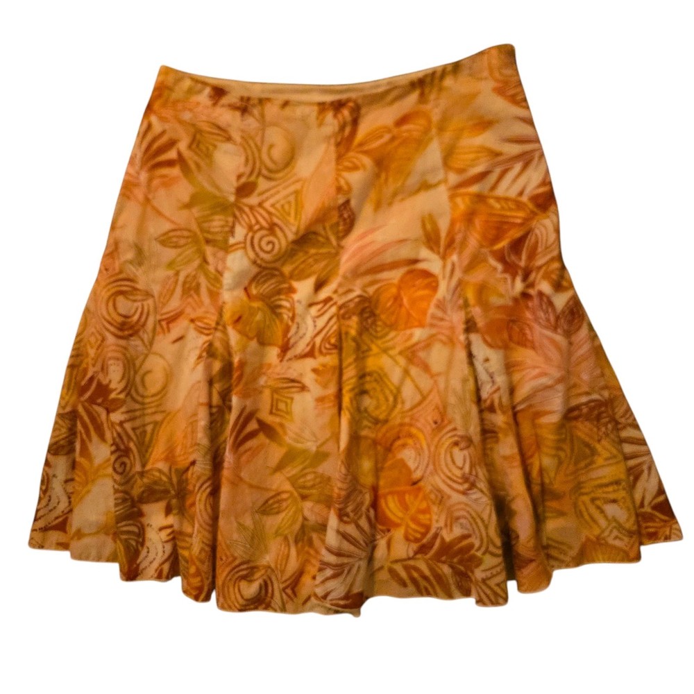 Y2K Cato Tiered Midi Skirt Size 12 Tropical Hawaiian Coastal 90s Fairy Isle