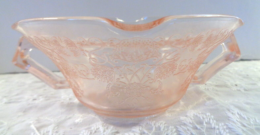 Hazel Atlas Pink Depression Glass Florentine #1 Cream Soup and Nut Bowl - Vintage Elegance