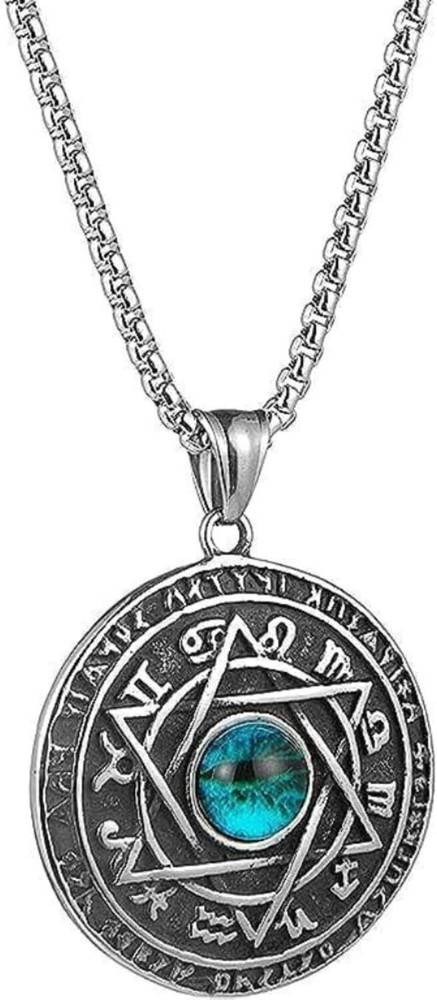 Talisman Seal Solomon Six-pointed Star 12 Constellation Rune Pendant Necklace