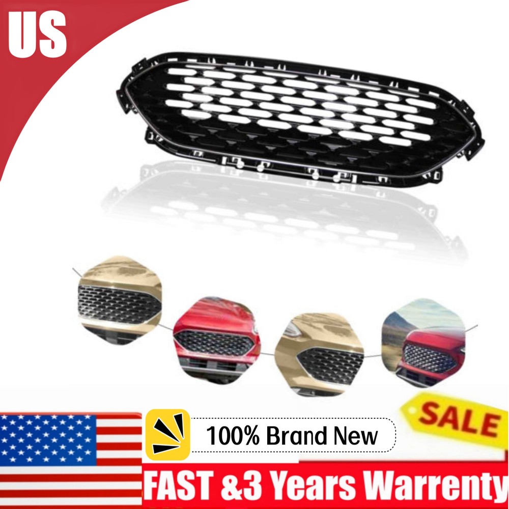 For 2020-2022 Ford Escape Front Upper Bumper Grille Chrome + Black LJ6Z-8200-DA