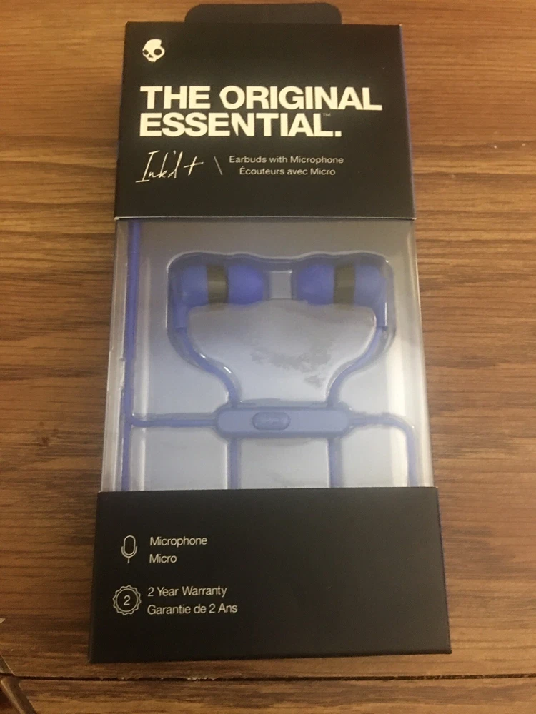 Skullcandy Ink'd Plus Wired Earbuds with Mic in Vibrant Blue
