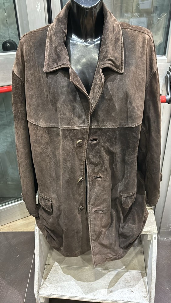 Vintage Brown Leather Jacket for Men Size 48 by WULAND LLD486