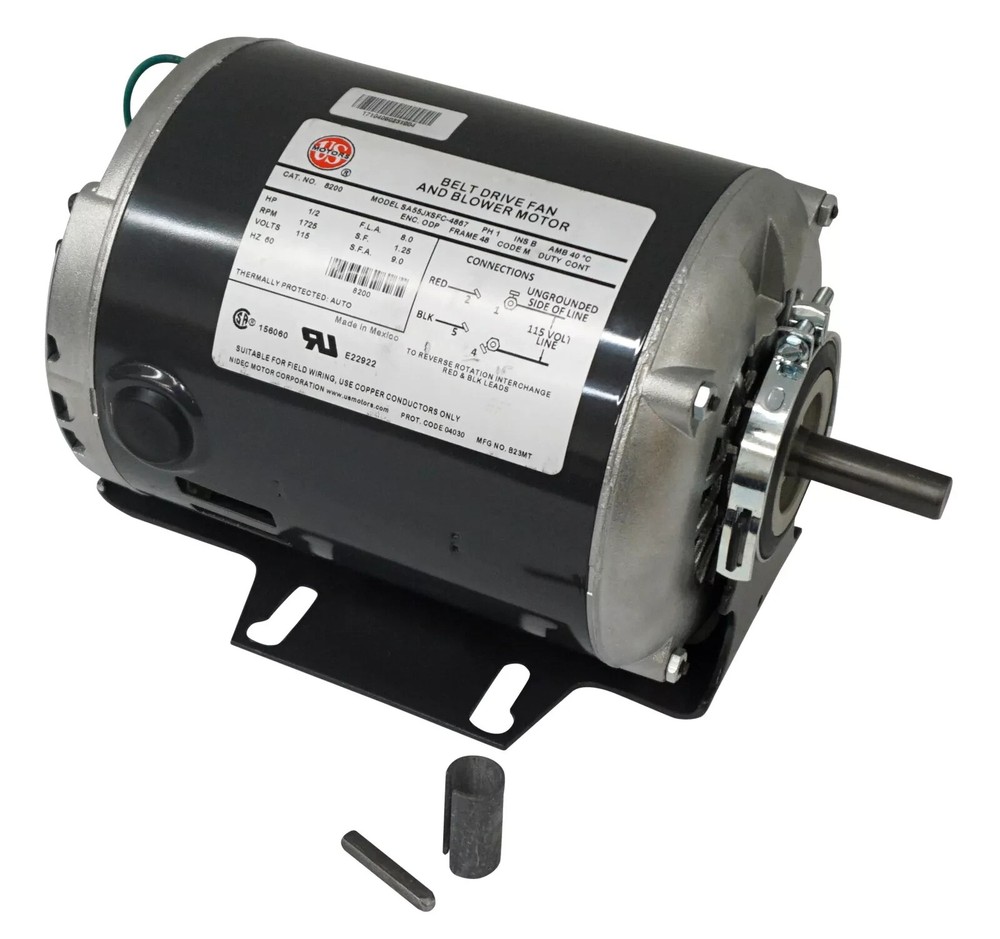 48 Frame Belt Drive Fan & Blower Motor, 1/2 HP, 115V, 1725 RPM, 1.5