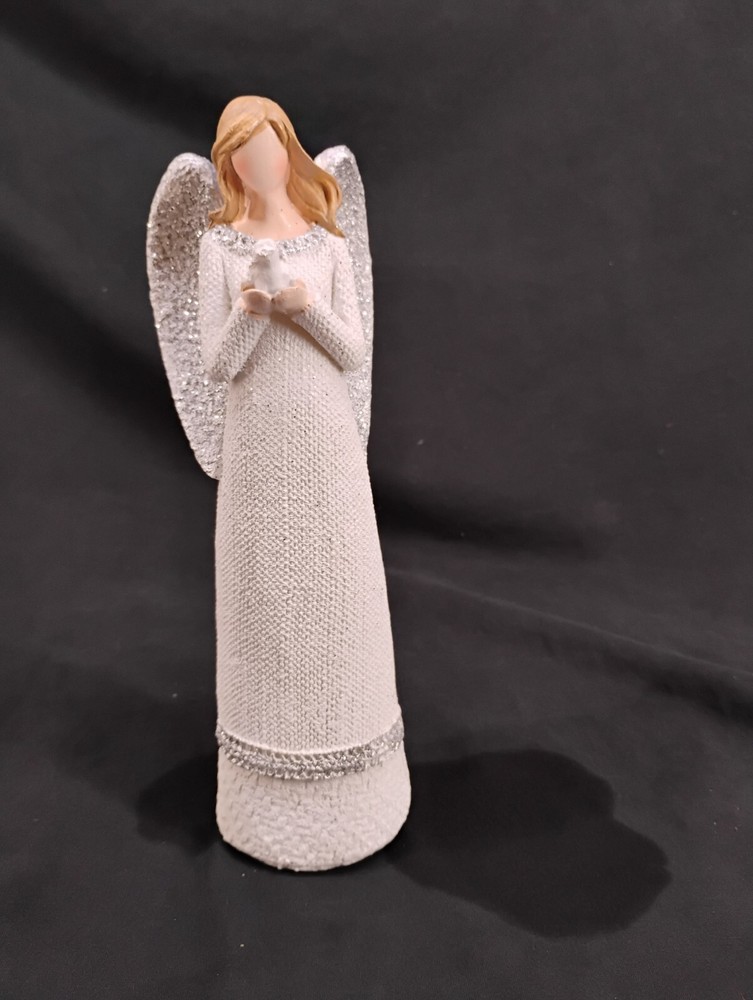 Angel Figurine 8  1/2 In  Sparkly Wings