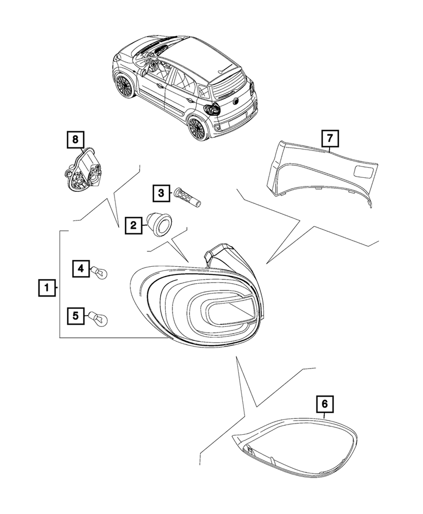 Genuine Mopar Tail Lamp Left 6QQ70U00AA