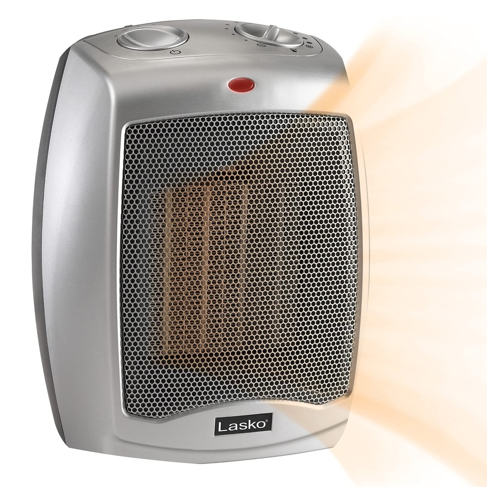 Desktop Electric Ceramic Space Heater with Adjustable Thermostat, 2 Heat Sett...