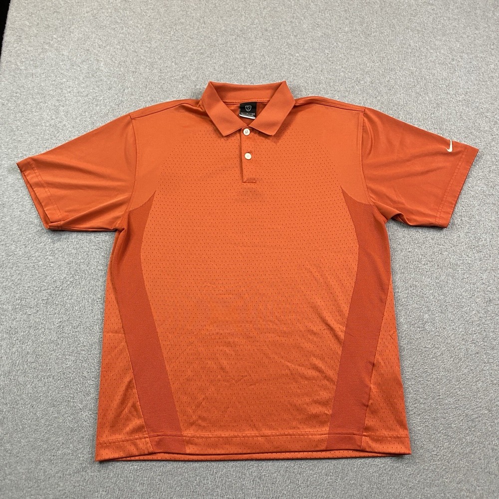 Nike Golf Polo Shirt Mens Small Fit Dry Performance Breathable Swoosh Orange