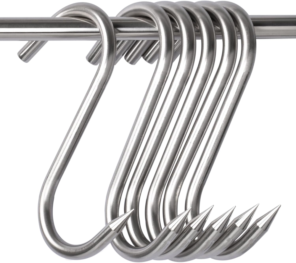12Mm Heavy Duty Meat Hooks,8 Inch Stainless Steel S-Hooks Meat Processing Butche
