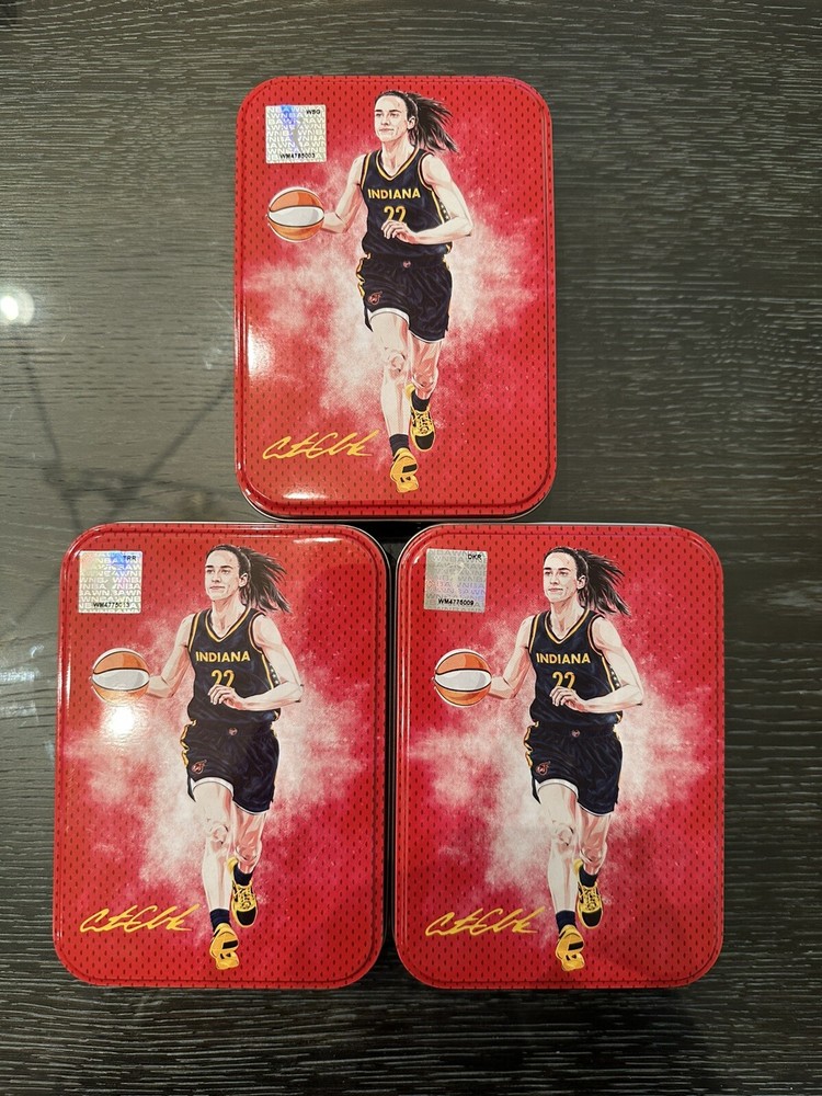 2024 WNBA Caitlin Clark Player Exclusive Tin Lot /3 EMPTY Red - Collectible