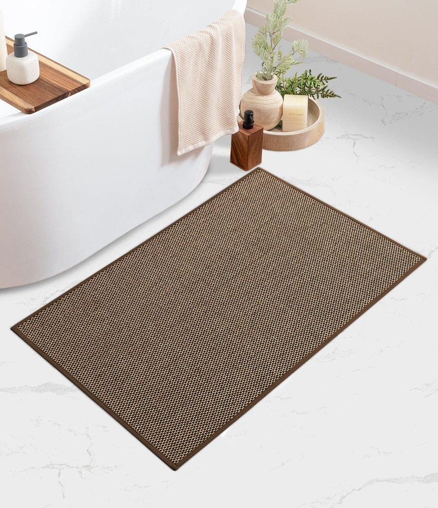 Bathroom Rugs Mat 25x36- Large Brown Non Slip Bath Mat Quick Dry Absorbent, T...