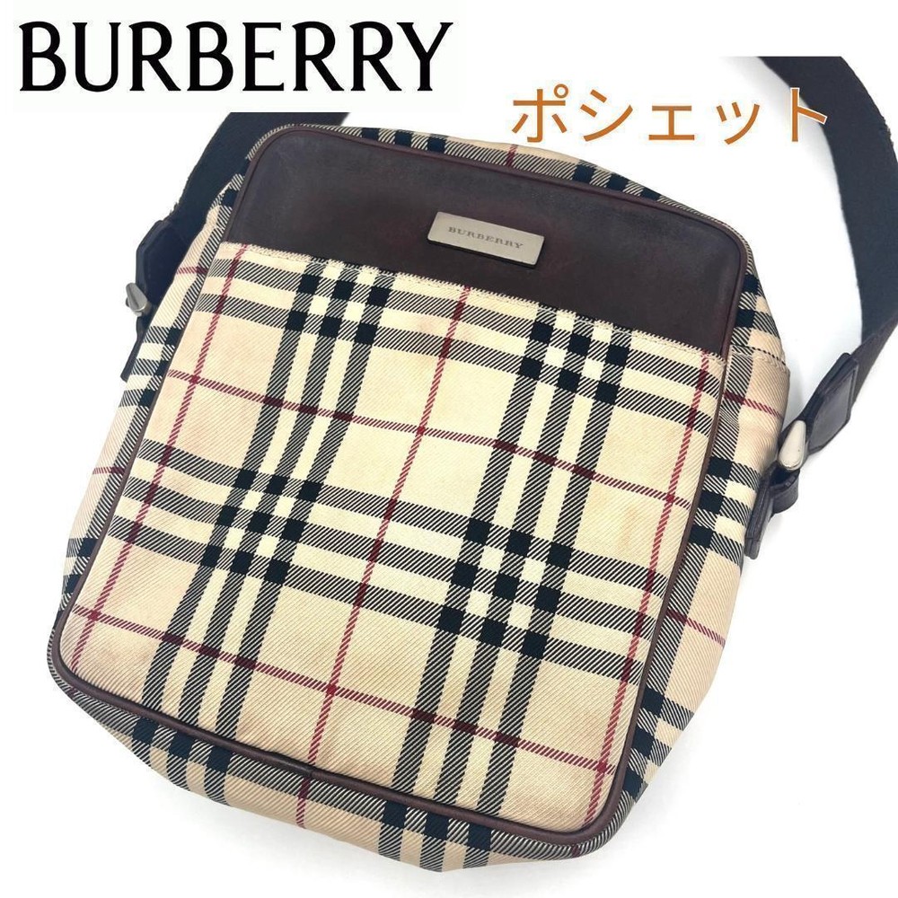 Burberry Shoulder Bag Nova Check Canvas Beige Authentic F1105185