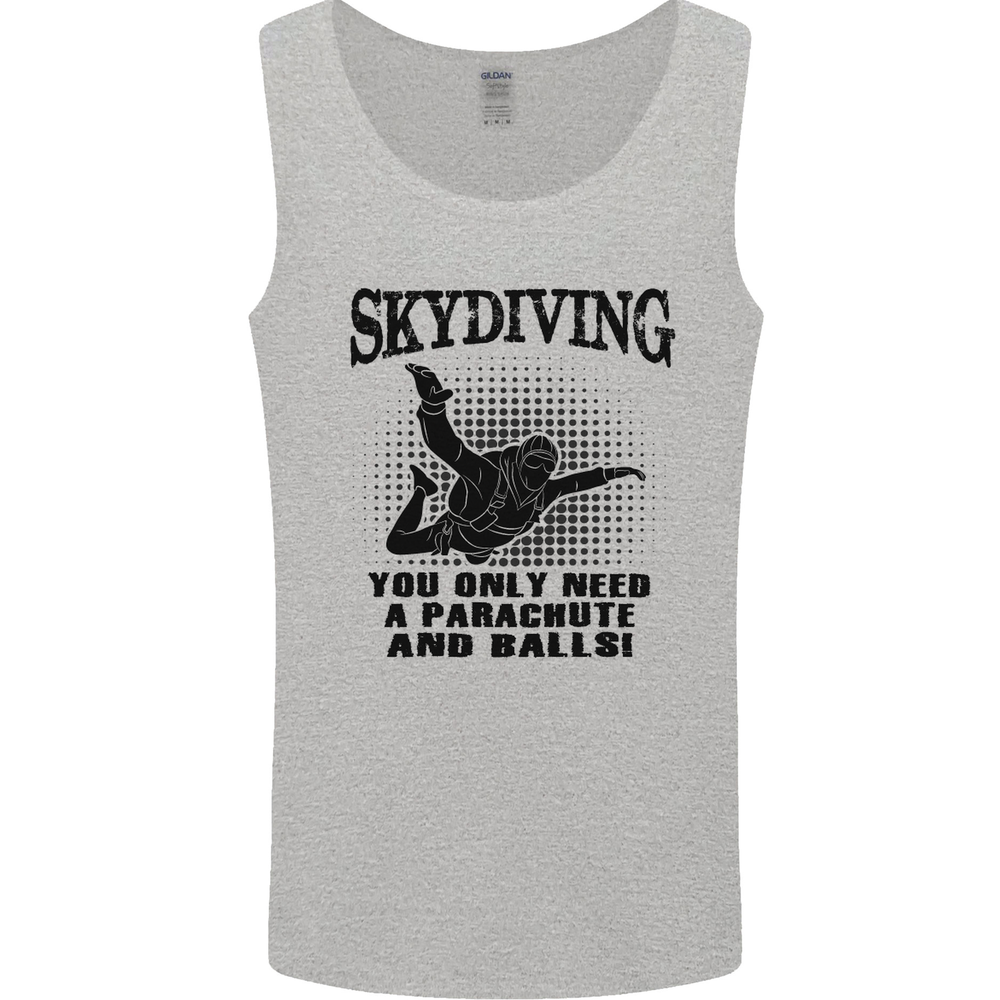 Skydiving Parachute & Balls Skydiver Funny Mens Vest Tank Top