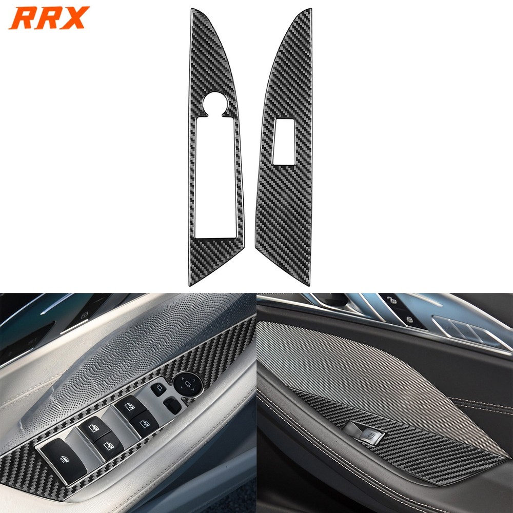Real Carbon Fiber Window Lift Switch Cover For BMW 8 Series G14 G15 G16 2019-22