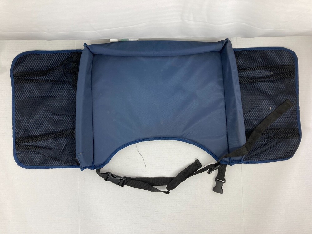 Star Kids Travel Tray with Snack & Play Features in Navy Blue Nylon Mesh for Car and Plane Trips