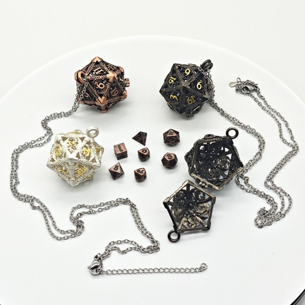 Gold Silver Bronze DND Dice Polyhedron Dice Set Gambling Metal Dice  Party