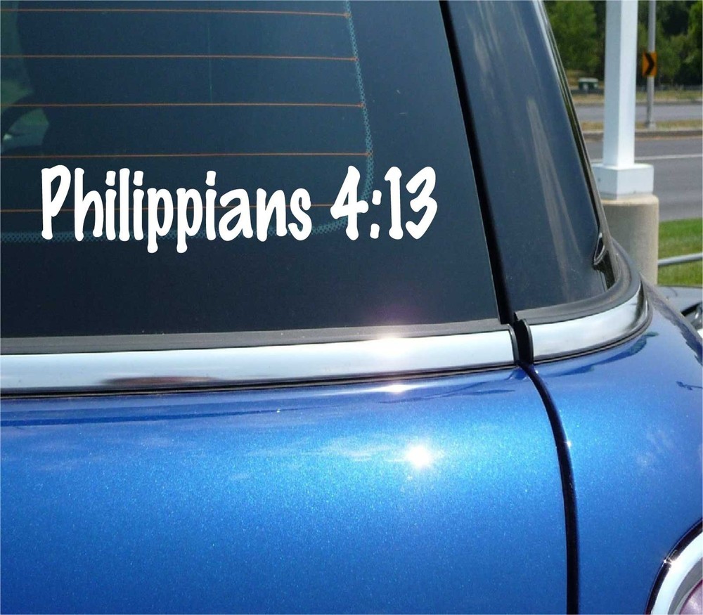 Philippians 4:13 DECAL STICKER BIBLE QUOTE VERSE GOD JESUS CHURCH PRAY CAR TRUCK