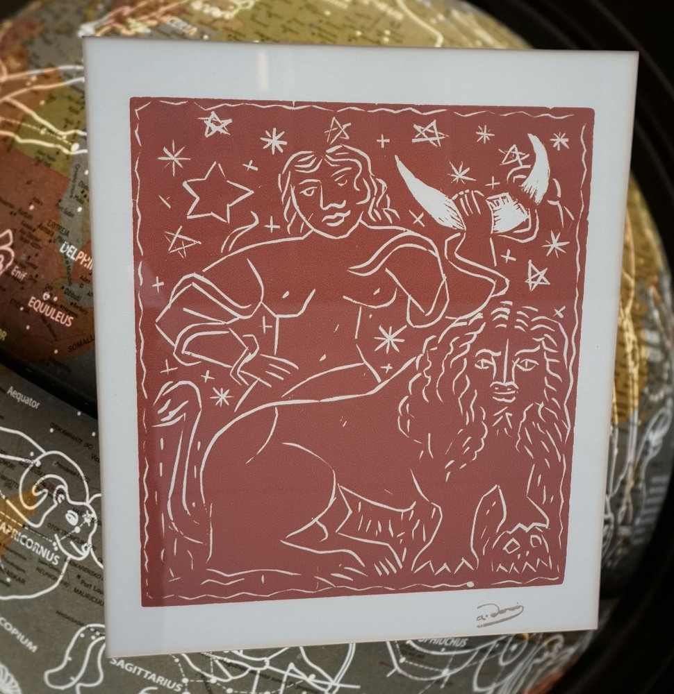Original 1910 André Derain Zodiac Woodblock Print Fauvism Matisse Print Signed