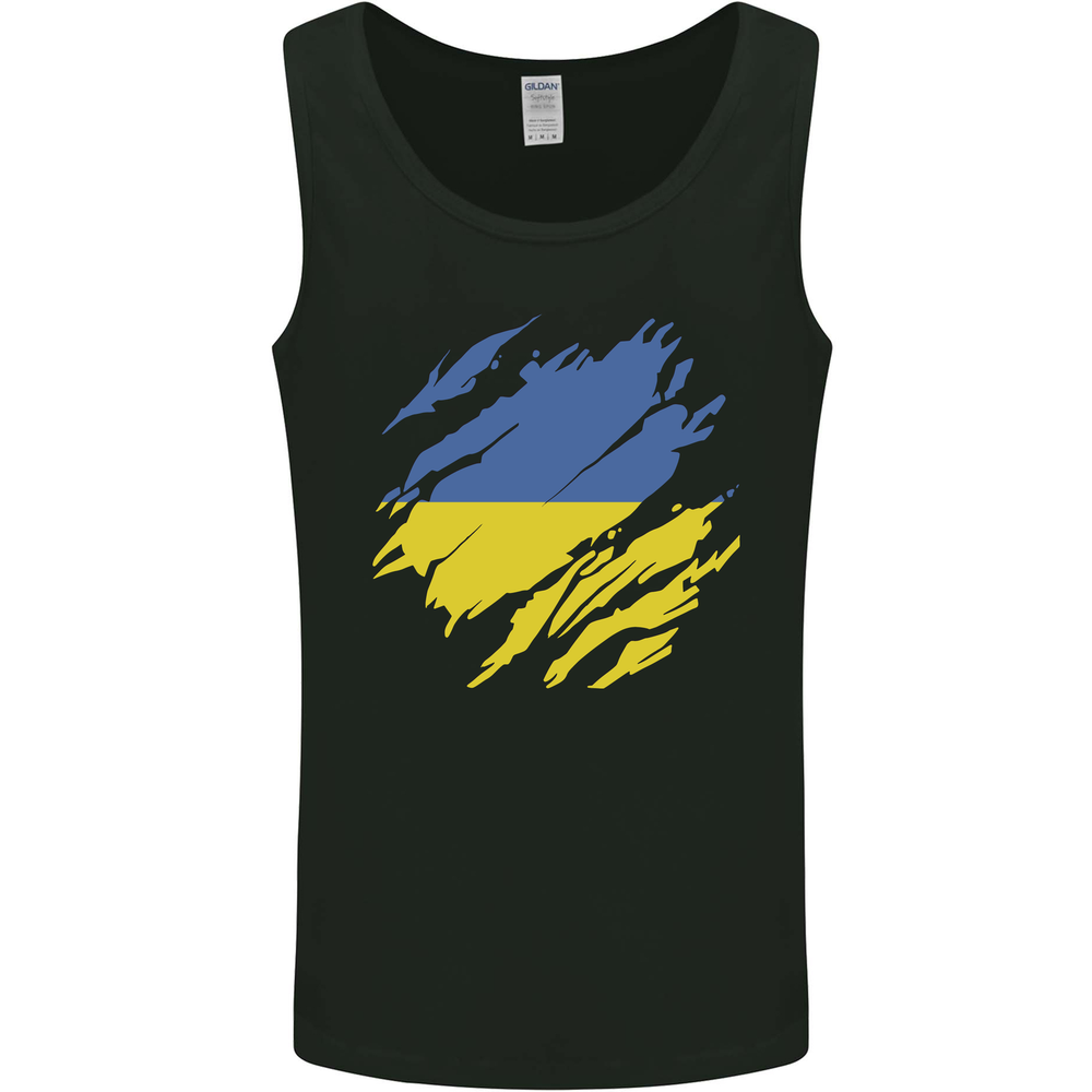 Torn Ukraine Flag Ukrainian Day Football Mens Vest Tank Top