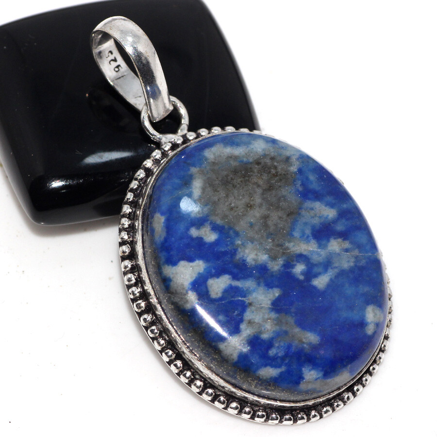 Lapis Lazuli 925 Silver Plated Gemstone Handmade Pendant 2