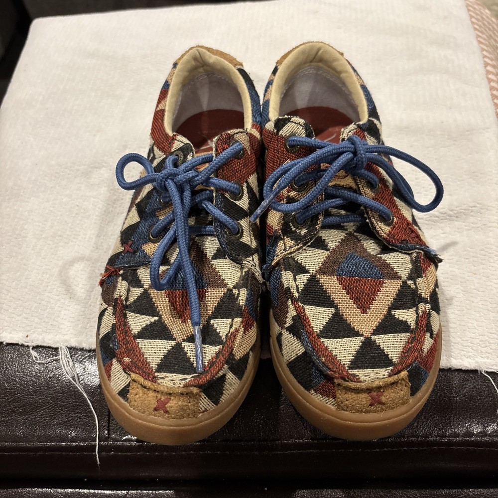 Twisted X Hooey Loper Aztec Southwestern Canvas Mocs Shoes YHYC001 | Size 1M