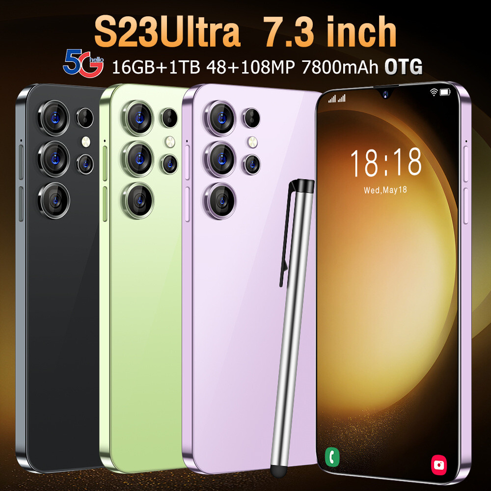 5G Phone S23 Ultra External Pen 7.3-inch Smartphone 16+1TB Unlocked