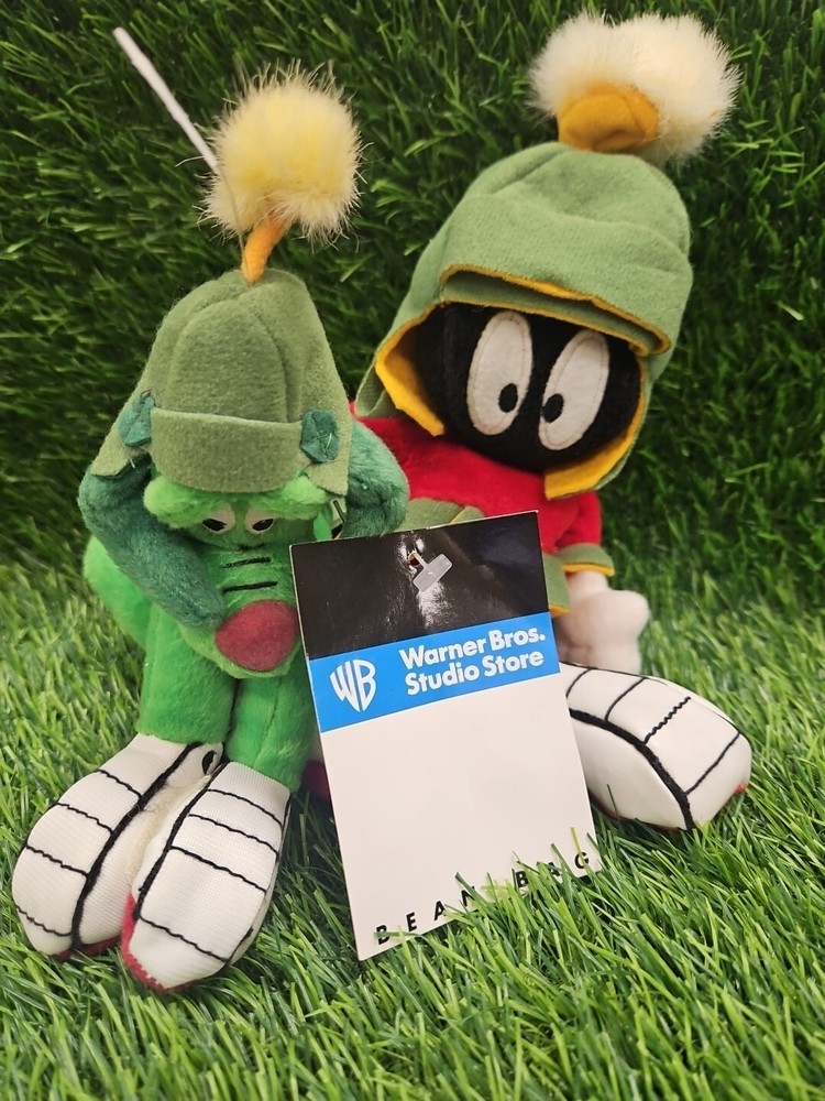 LOONEY TUNES MINI BEAN BAG  MARVIN THE MARTIAN & K-9 DOG   WB STUDIO STORE PLUSH