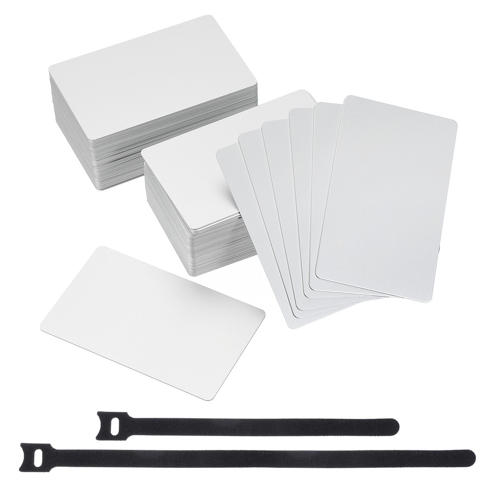 Metal Business Card 3.39 x 2.13 Inch Blank Aluminum Silver 100 Pcs