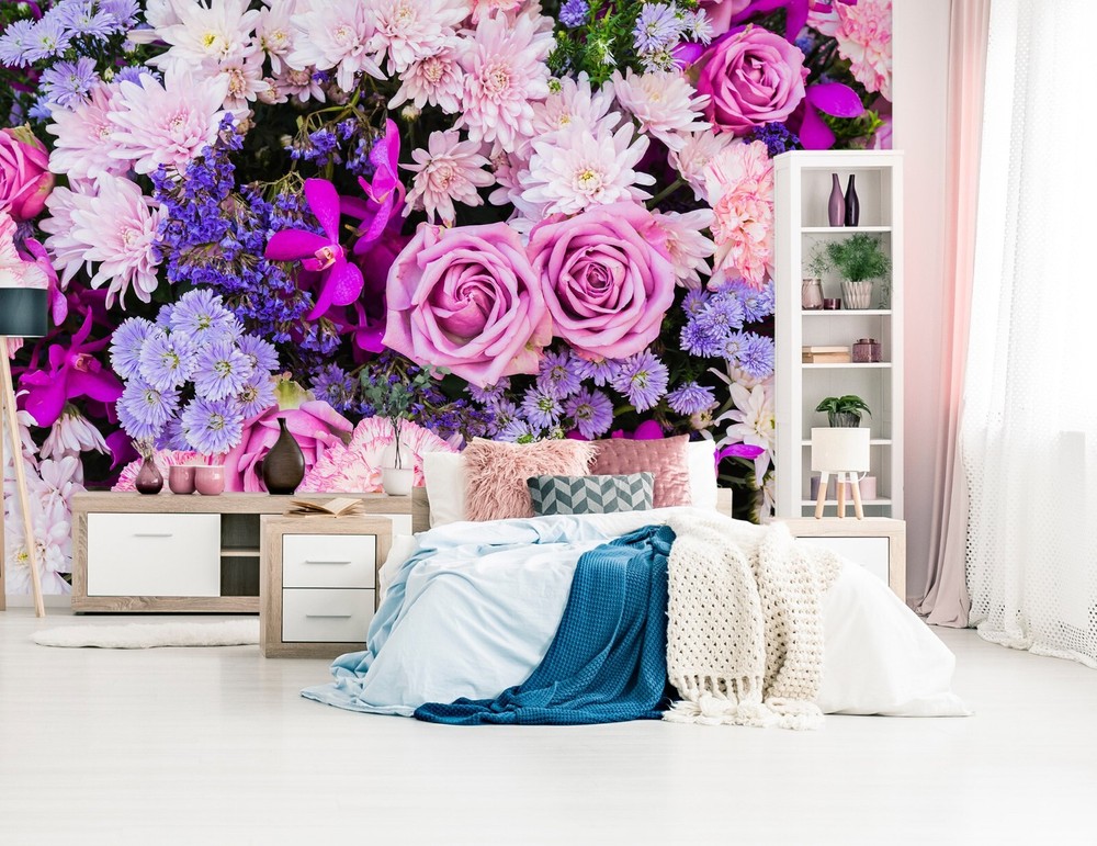 3D Pink Rose ZHUA7224 Wallpaper Wall Murals Removable Self-adhesive Ann