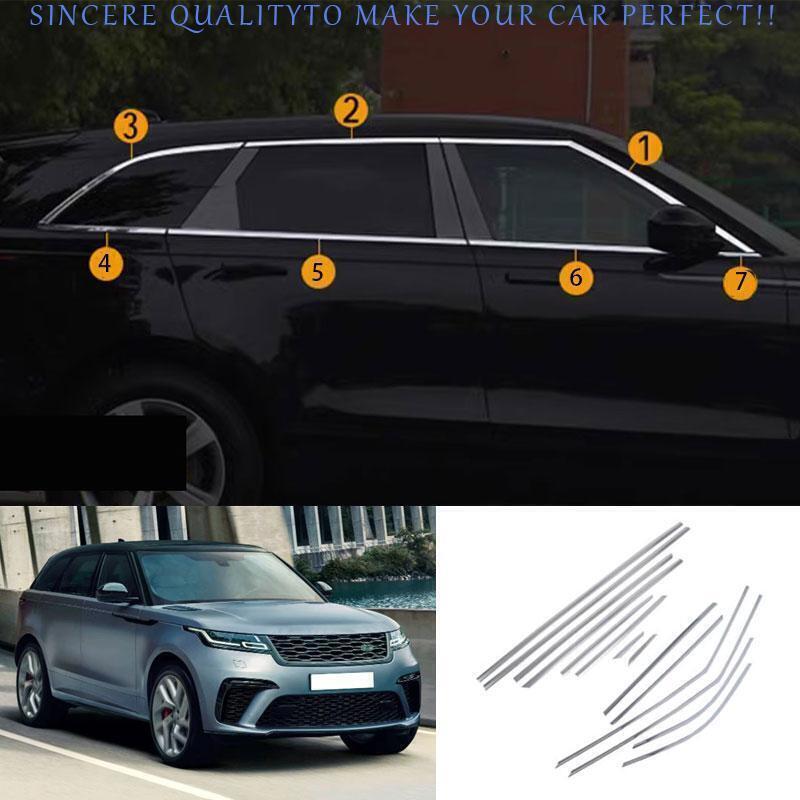 For Range Rover Velar 18-2024 Chrome Steel Side Window Sill Molding Trim Strips