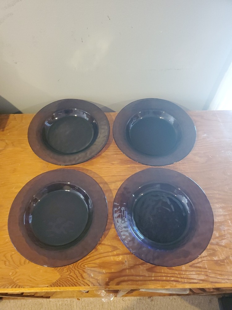 4 Studio Bormioli Rocco Palatina Hammered Purple Amethyst 8.5