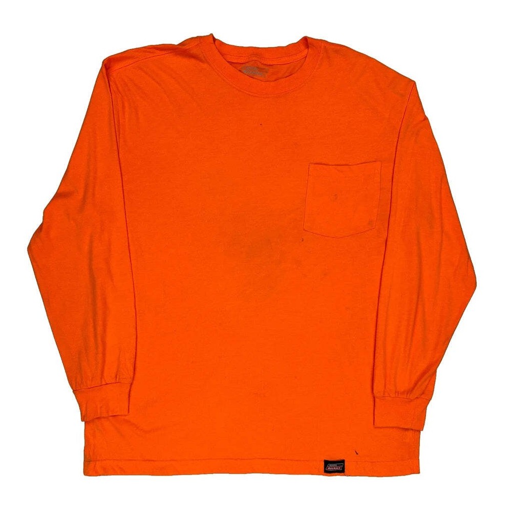 Dickies Long Sleeve T-Shirt - XL Orange Cotton