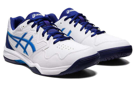 ASICS Gel Dedicate 7 Tennis Shoes in White Electric Blue 1041A223-103